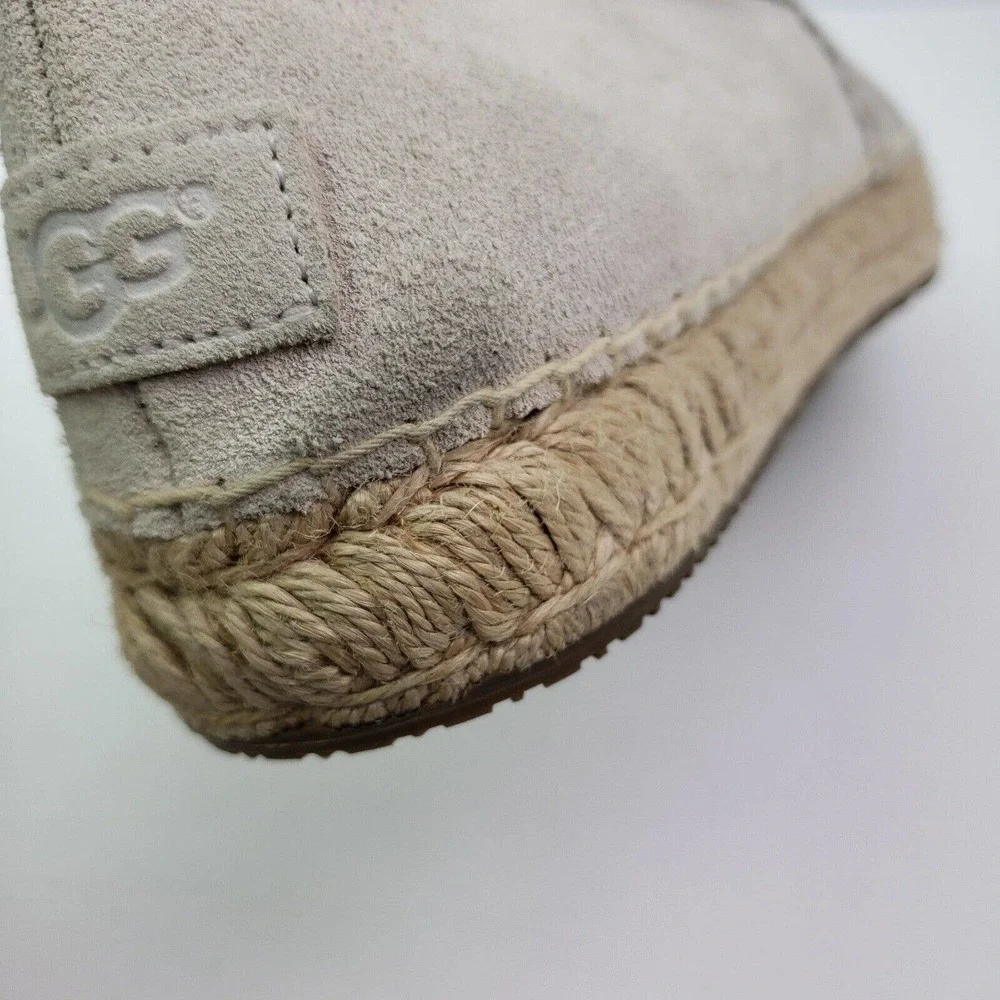 UGG Heidi Jasmine Perf Womens Size 10 Beige Suede Slip On Espadrille Loafer Shoe